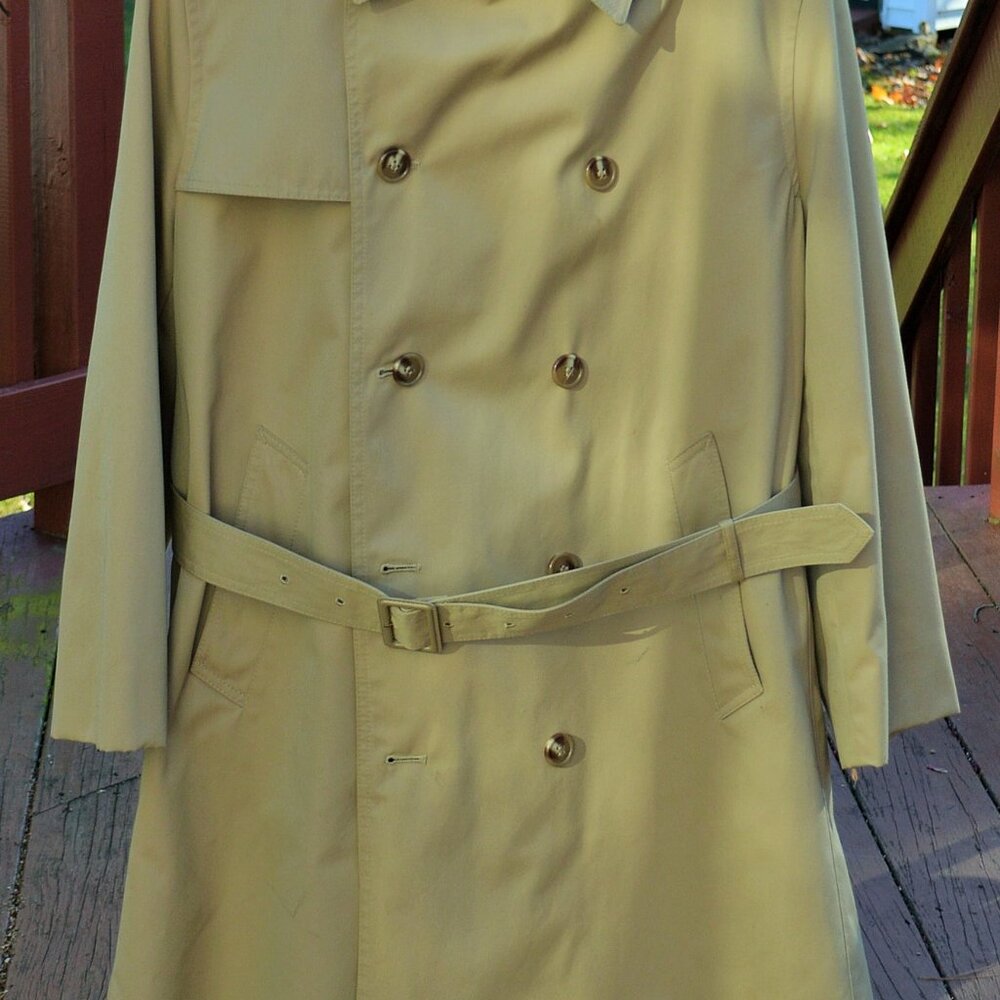 Trench Coat, Khaki, Mens Misty Harbor, Lined, 42 S